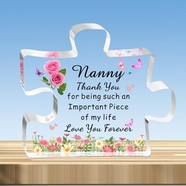 JMIMO Nanny Gifts Nanny Puzzle Nanny Birthday Gifts Christmas Mothers Day Presents for Nanny from Grandson Granddaughter - Thank You For Being Such An Important Piece Of My Life