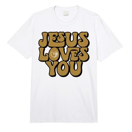 Jesus Loves You Retro Vintage Style Graphic Men Womens Comfort Colors Adult Heavyweight T-Shirt