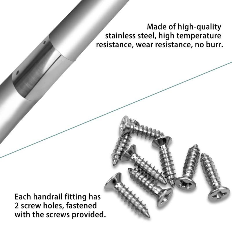 4Pcs 50mm Stair Handrail Connection Joint,Ultra-Thin 0.4mm Stainless Steel Expandable