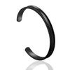 Zuo Bao Hair Tie Bracelet Stainless Steel Grooved Cuff Bangle