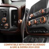 PDKLIN for Silverado Center Console Knob Cover Trim Ring Orange
