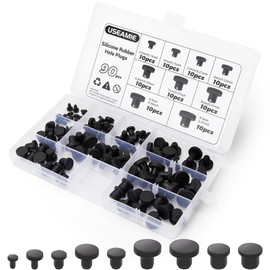 90 Pcs Silicone Rubber Hole Plugs, 9 Sizes Diameter T-Type Solid Silicone Rubber Plug Caps for Powder Coating Bottle Tubing