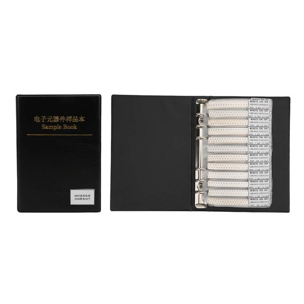 Capacitor Sample Book,0603 Series 90 Values Capacitors Assortment Kit Black