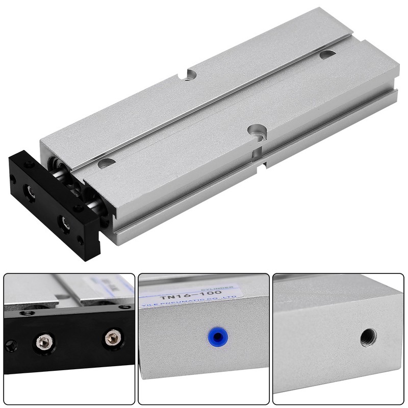 1pc 16mm Bore Double rod Double acting Aluminum Alloy Pneumatic