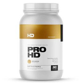 HD MUSCLE ProHD Protein | 100% Grass Fed Whey Isolate | 25g Protein, 106 Calories, 0g Fat | Zero Fillers or Amino Spiking | 2.1 Pound, 30 Servings (Maple Waffles)