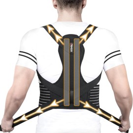 ZINUU Back Straightener, Back Support Belt, Posture Corrector for Men and Women, Posture Corrector, Adjustable Posture Trainer, Back Support (48.8-51.2 Inches)