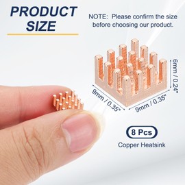 PATIKIL Copper Heatsink 9x9x6mm, 8 Pcs Heat Sink Cooler Radiator for Raspberry Pi Chip CPU Power Transistor FET IC Power Amplifier