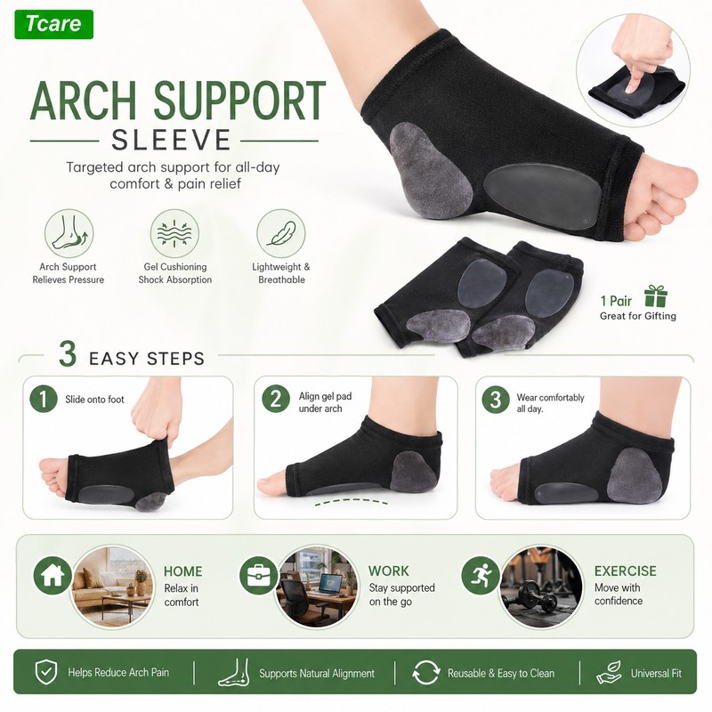 Arch Support Sleeves for Women – Cushioned Gel Pad Foot