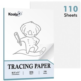 Koala 110 Sheets Tracing Paper 8.5x11 inch White Translucent Paper for Tracing, 32lb/50gsm for Trace Images, Sketch, Drawing, Overlays