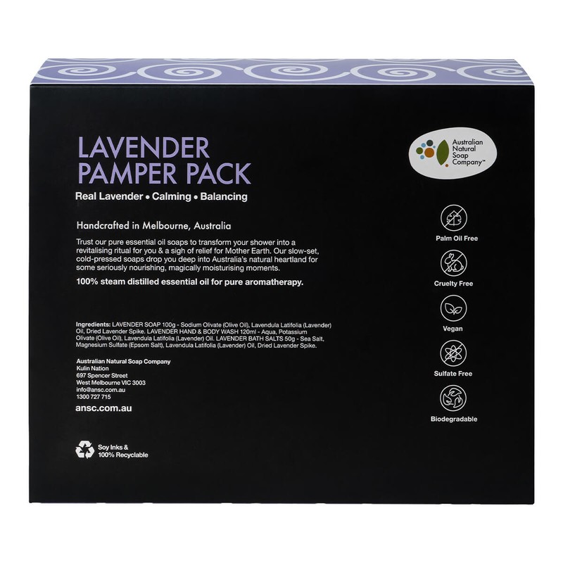 Australian Natural Soap Company Lavender Pamper Pack, 5 Item Pack