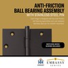 Embassy Door Hinge Solid Brass - 4.5 x 4.5 Inch,