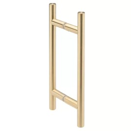 FramelessShowerHardware.com 8" Back to Back Ladder Pull Handle for Frameless Shower Doors LP8X8SB, 12" Total