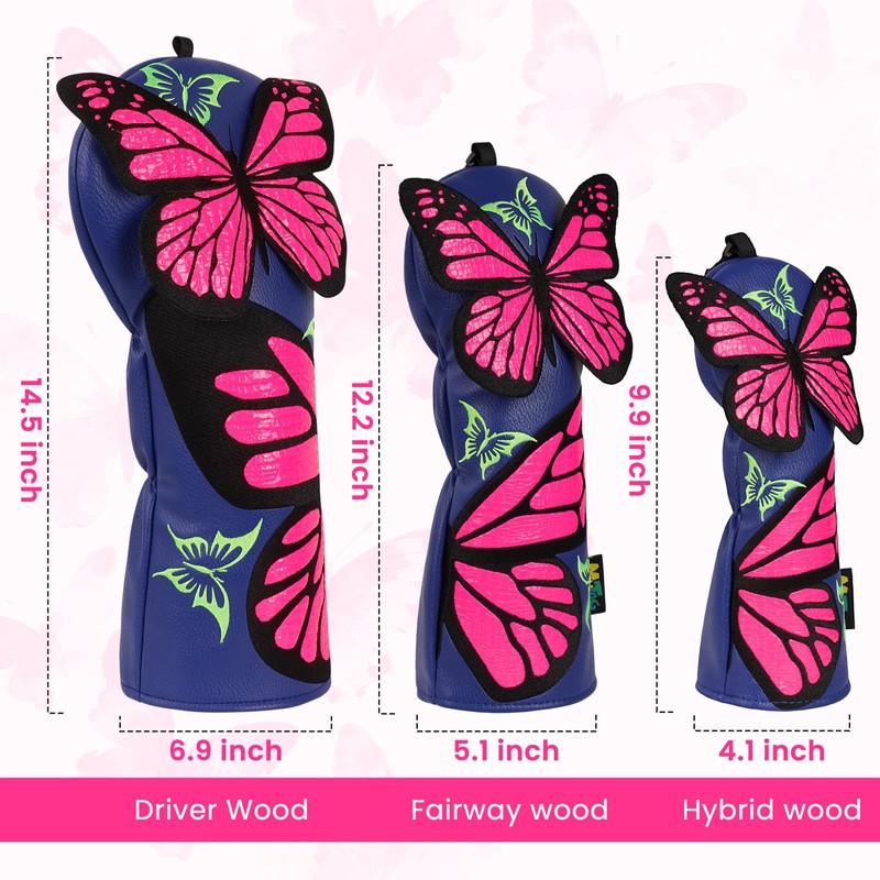 mytag Butterfly Patch Golf Club Covers, Golf Head Covers for
