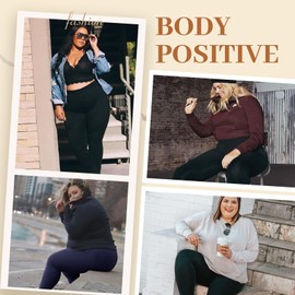 TNNZEET 3 Pack Plus Size Capri Leggings with Pockets for Women, High Waisted Black Workout Yoga Leggings 2X 3X 4X