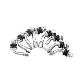 QWORK Tire Valve Stem Set, 8 Pieces 90 & 45 Degree Angled Valve Stems, Bolt-in Tubeless Tire Valve Stems, for Cars, RV, Bicycles, Motorcycles and Trailers with 0.453 Inch Rim