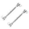 2PCS M8 Thread Stainless Steel Turnbuckle Wire Rope Tensioner Marine