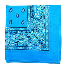 Mechaly Paisley Polyester Unisex Bandanas - 12 Pack - Dozen Wholesale (Turquoise)