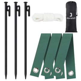 Tree Stake Kits, Heavy Duty Tree Stakes and Supports Kits for Young Trees Against Bad Weather, 3 Pcs Tree Stake, 3 Pcs Tree Straps, 32.8 FT Rope