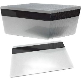 100 Premium Graphic Quality Silver PVC w/HiCo 2 Track Cards CR80 30 Mil Standard