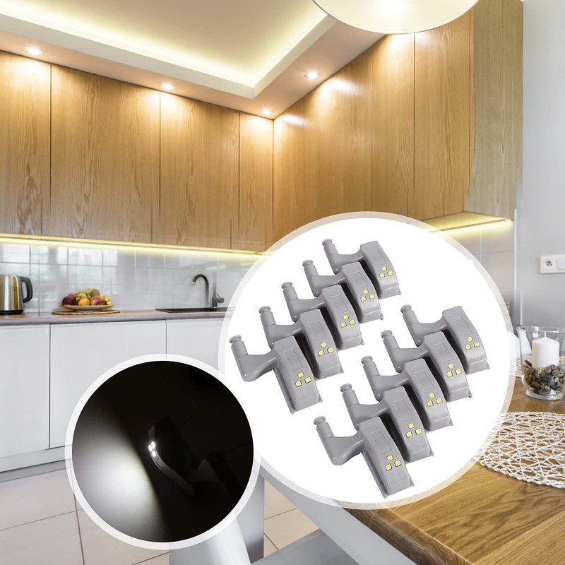 Raguso Pack of 10 White Interior Sensor Hinge LED Light