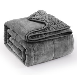 Super Fuzzy Soft Sherpa Fleece Weighted Blanket, 15 lbs Dual Sided Fluffy Heavy Weighted Blankets for Adults - No Bunching with Double Layers of Soft Inner Lining (60"x 80", 15 Pounds)