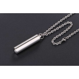 Stainless Steel Nitro Case, Pill Case, Locket, Memorial Pendant, Multi Necklace, Mother's Day, Father's Day, Large Holidays, Touring, Travel, Flower Viewing