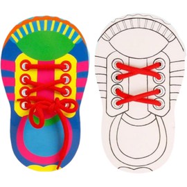 Rosojodg 2 Pcs Shoes Tie Practice for Toddler,Fillable Shoelace Threading Teaching Lacing Tool Learn to Tie Shoes, Shoe Tying Practice Toy for Boys Girls Learning and Education