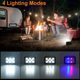 T-SUN Rechargeable LED Work Light,COB Portable Flood Lights,Battery Powered Job Site Lighting,4 Modes Portable Work Light Waterproof for Outdoor,Camping,Hiking,Workshop,Car Repairing Emergency(2 Pack)