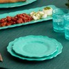 Isabella Teal 9-Inch Salad Plate, Crackle Glaze Effect & Scalloped