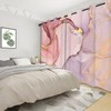 Pink Marble Pattern Blackout Curtains for Bedroom, Luxurious Stone Texture