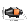 Happybuy Inline Duct Fan 4-Inch, 205 CFM EC-Motor Ventilation Exhaust