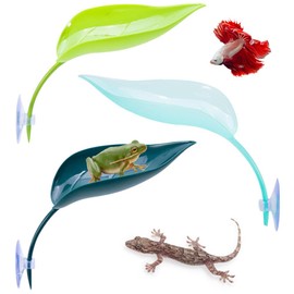 DONGKER Betta Bed Leaf Hammock,3 PCS Plastic Fish Tank Simulation Leaf Bed with Suction Cup for Fish Tank Small Reptiles Bearded Dragons