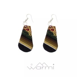 Warmi Black Geometric Drop Aguayo Earring  for Woman Handmade Native American