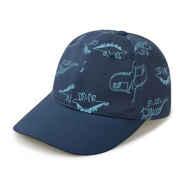 DRESHOW Toddler Baseball Hat Baby Dinosaur Patterned Hats Unisex Baby Trucker Hats Infant Toddler Children's Hats for Boys Girls, 1 pc: navy blue with dinosaur, 2 - 4 years