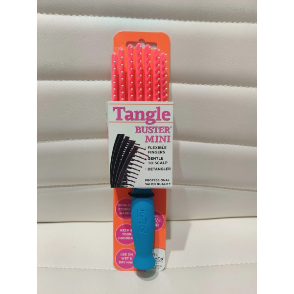 Kareco Tangle Buster Mini Paddle Brush ~ Pink/Teal ~ NEW