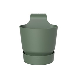 elho Greenville Easy Hanger 19.5 - Flower Pot for Balcony - 100% Recycled Plastic - Ø 19.5 x H 23.7 cm - Green/Leaf Green