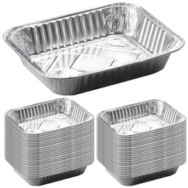 Sterno Aluminum Pans Half Size, 9x13, Disposable Foil Tray for Baking, Roasting, Chafing, & Steming (50pcs)