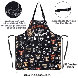 JNIAP Chihuahua Dog Apron Chihuahua Cooking Apron Chihuahua Print Apron Chihuahua Lover Gifts Chihuahua Kitchen Apron (Chihuahua apron)