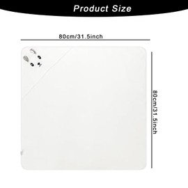 Hooded Towel 80x80CM Coral Fleece Baby Bath Towel Cartoon Animal Pattern Baby Towel Soft and Absorbent Suitable for Men and Women Bath Supplies Newborn Essentials (White Bear)