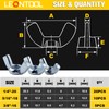 LEONTOOL Wing Nut Set SAE 1/4"-20, 5/16"-18, 3/8"-16 35pcs Wing