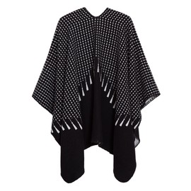 Urban CoCo Women's Color Block Shawl Wrap Open Front Poncho Cape (Series 16-Black)