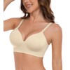 Curyon Women's Seamless Wireless Bra without Underwire Comfort Push-Up Seamless