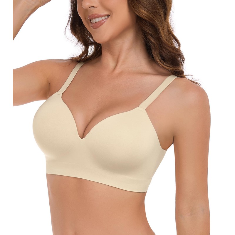Curyon Women's Seamless Wireless Bra without Underwire Comfort Push-Up Seamless
