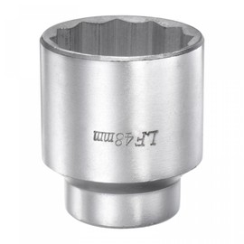 sourcing map 3/4 Inch Square Drive 12 Point 48mm Standard Impact Socket Alloy Steel