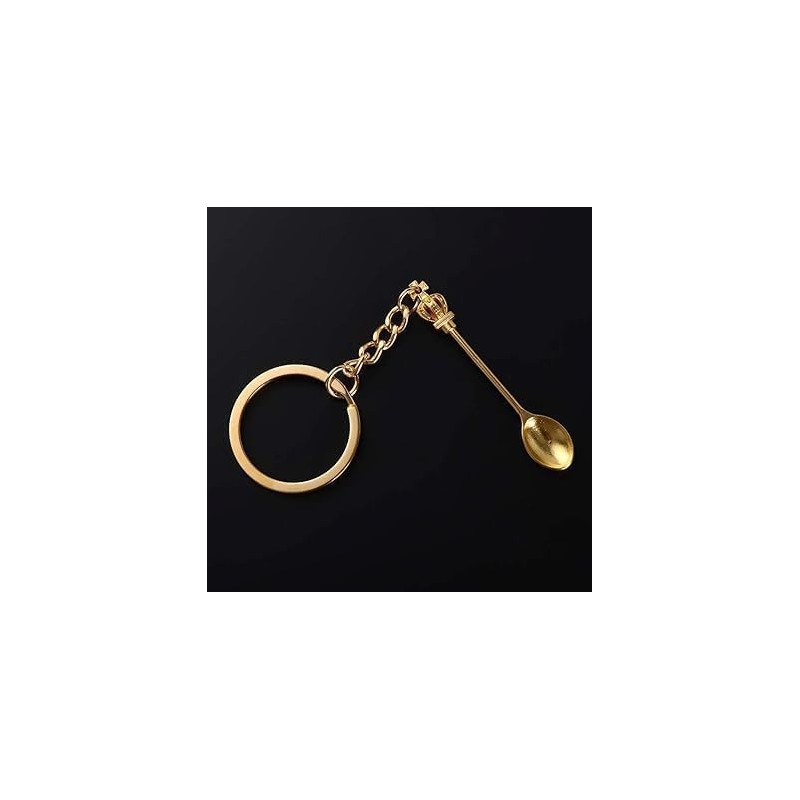 Rosojodg Silver Mini Crown Spoon Keychain, Key Ring Christmas Kitchen