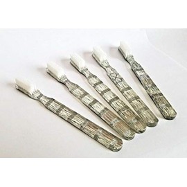 5-PACK New FUN Silver Vintage Toothbrushes By Alan Stuart of New York