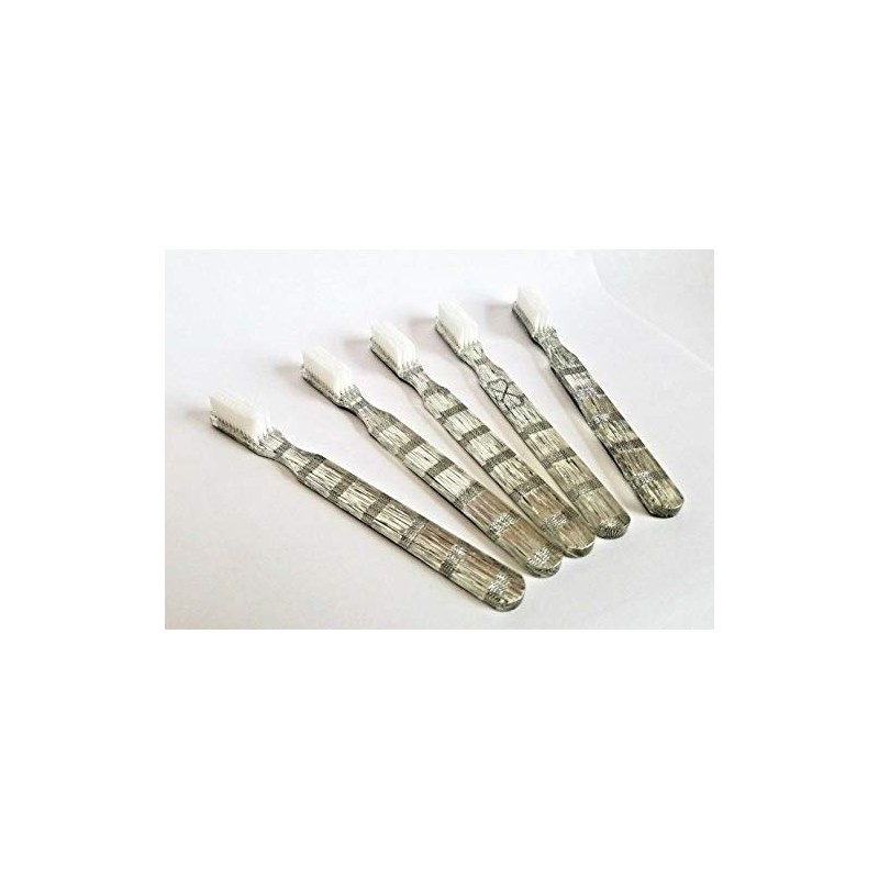 5-PACK New FUN Silver Vintage Toothbrushes By Alan Stuart of