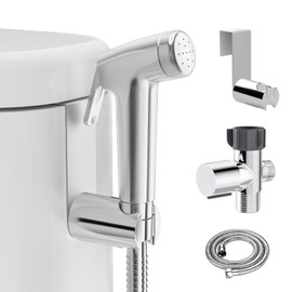 Shineforu Handheld Bidet Sprayer for Toilet-Adjustable Water Pressure with Bidet Hose, Stainless Steel Cloth Diaper Sprayer for Feminine Wash, Baby Wash & Muslim Shower (Brushed Nickel)