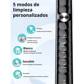 Coslus Cepillo Eléctrico Dental Dientes Modos Oral Portátil Recargable Cabezales Cepillos Eléctricos Incluye Estuche Ipx7 Resistente Agua