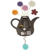 Enesco P9014 Wall Clock Teapot Red 42 cm with Flowers